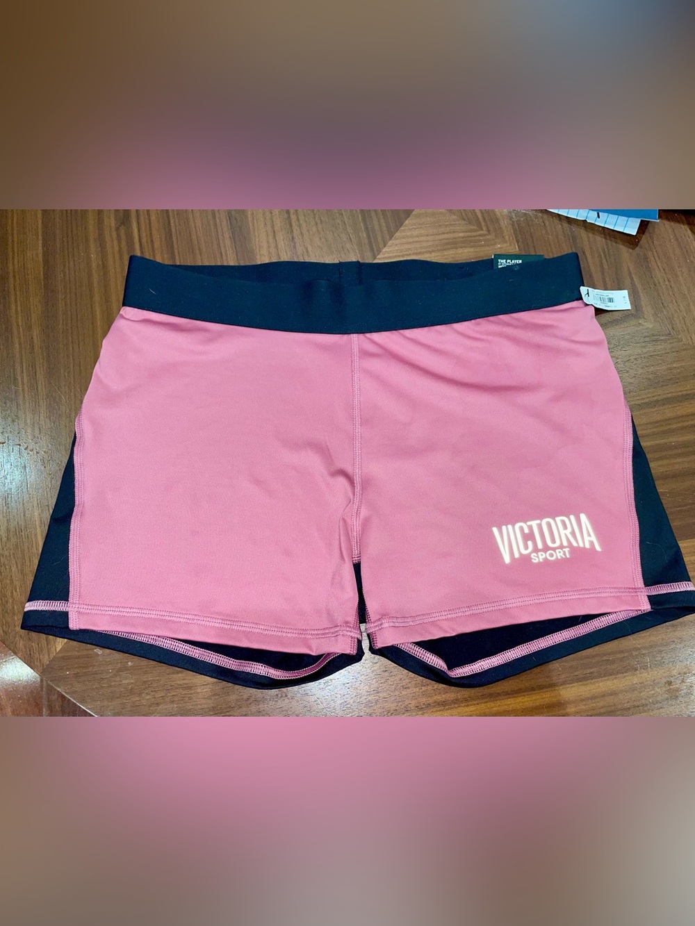 Victoria's Secret Pink and Black Layered Bike Shorts